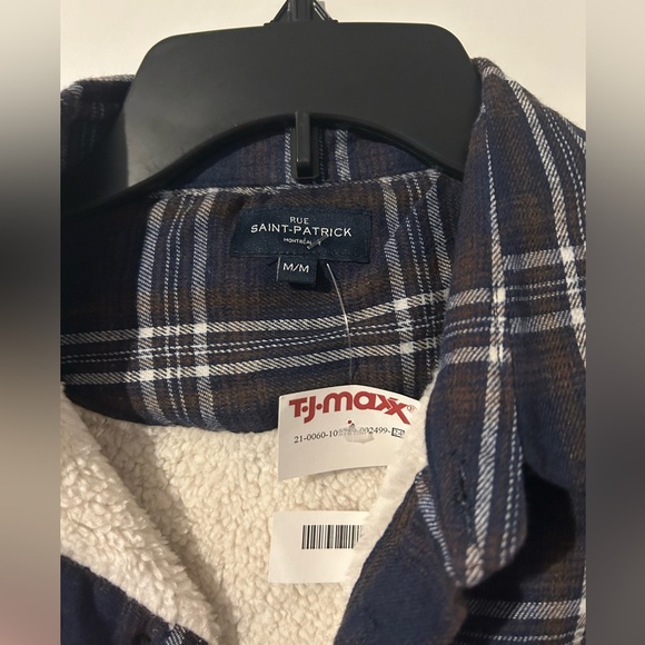 Men’s Rue Saint Patrick Navy Plaid Jacket Size Medium - Picture 3 of 4